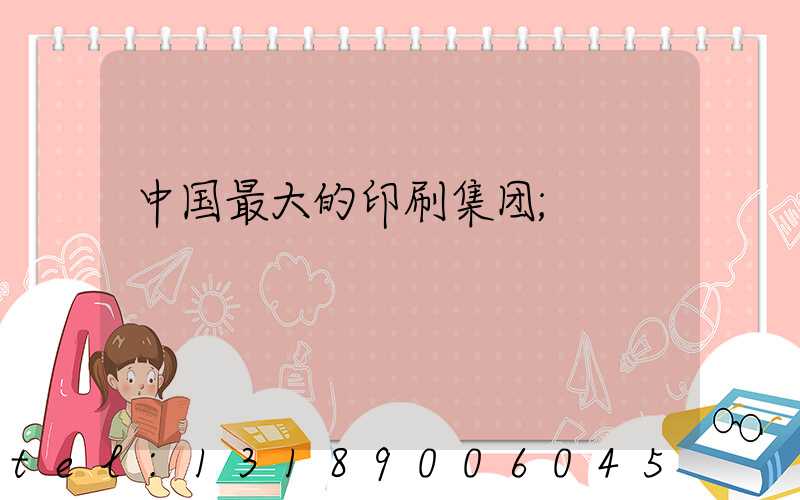 中国最大的印刷集团