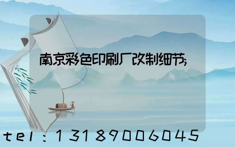 南京彩色印刷厂改制细节