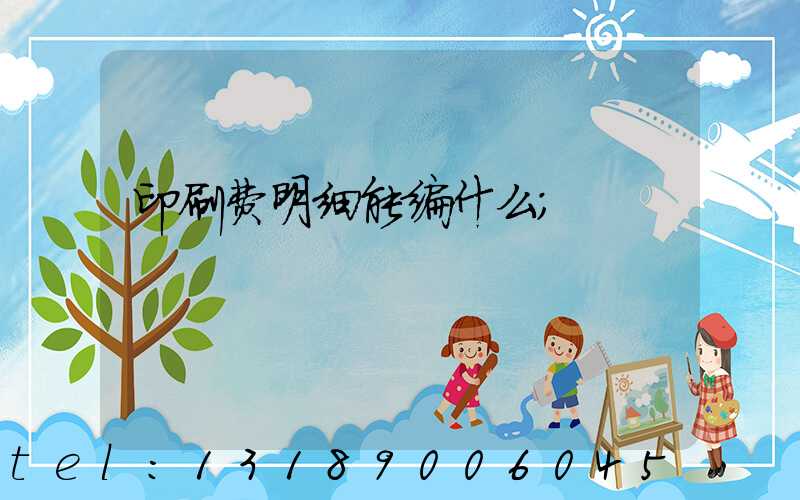 印刷费明细能编什么