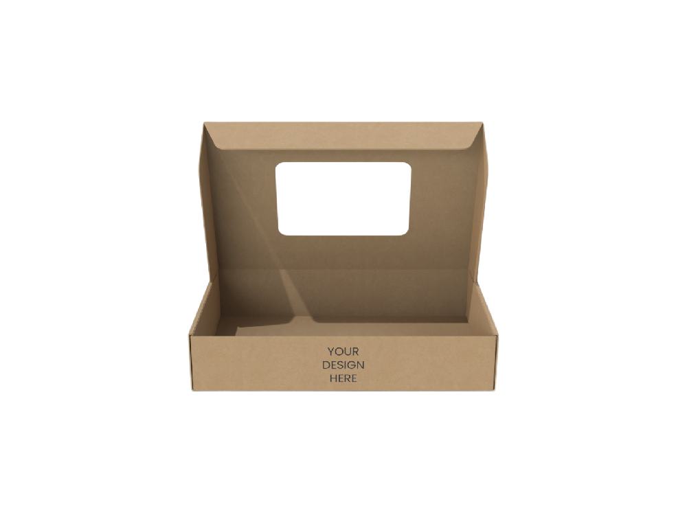 化妆品包装盒定制需求分析-开窗无插舌飞机盒型设计结构图