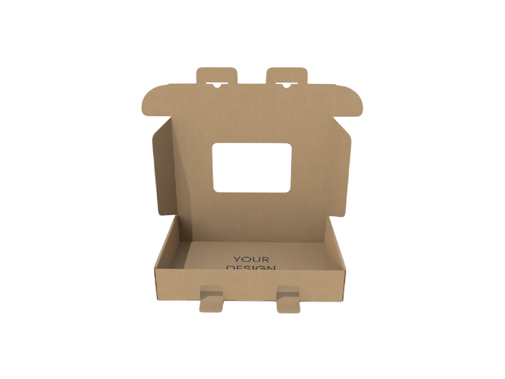 包装印刷-开窗双保险扣飞机盒型设计结构图