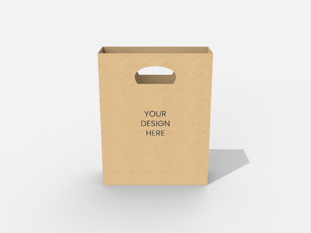 纸袋厂家- 弧形孔手提袋设计结构图